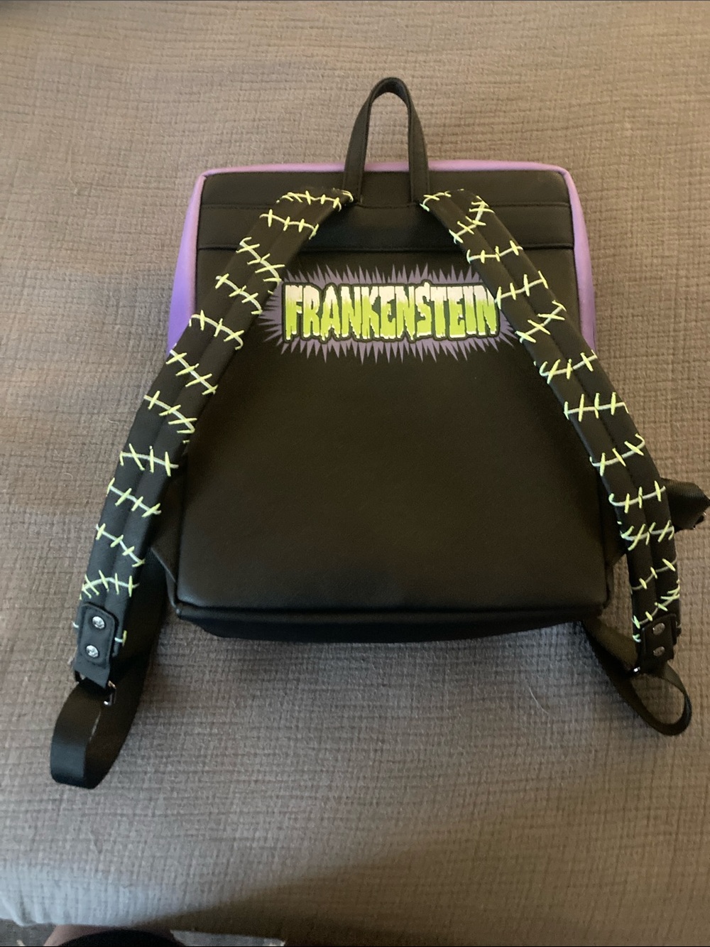 Loungefly Purple & Green Frankenstein Backpack - Picture 3 of 4